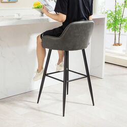 Набор барных стульев Homcom 83A-184V00CG 52x53x99 cm (Carbon Grey/Black) Thumb