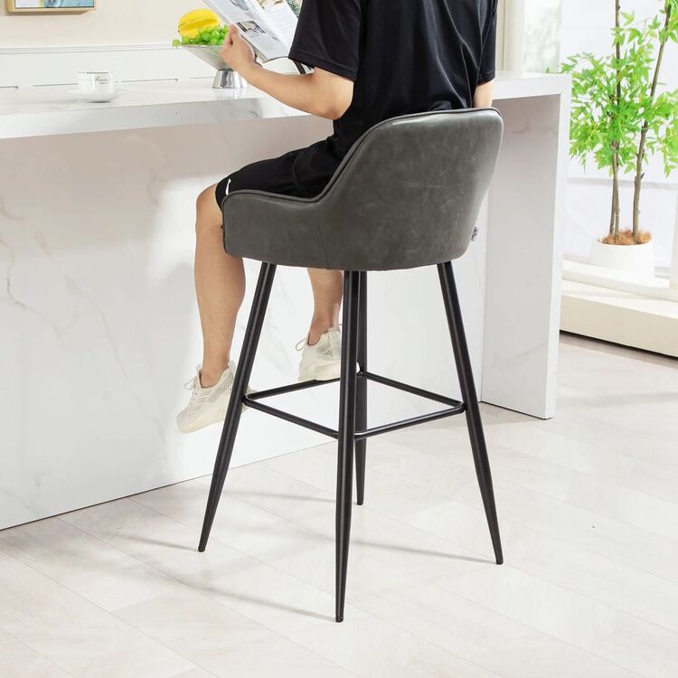 Набор барных стульев Homcom 83A-184V00CG 52x53x99 cm (Carbon Grey/Black)