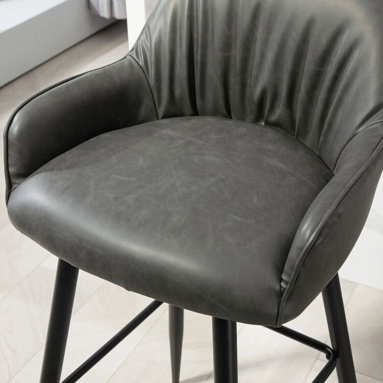 Набор барных стульев Homcom 83A-184V00CG 52x53x99 cm (Carbon Grey/Black)