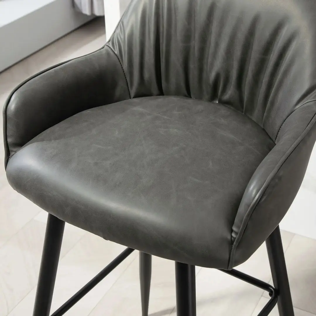 Set scaune de bar Homcom 83A-184V00CG 52x53x99 cm (Carbon Grey/Black)