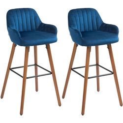 Набор барных стульев Homcom 83A-185V00DB 48x51x98 cm (Dark Blue/Brown) Thumb