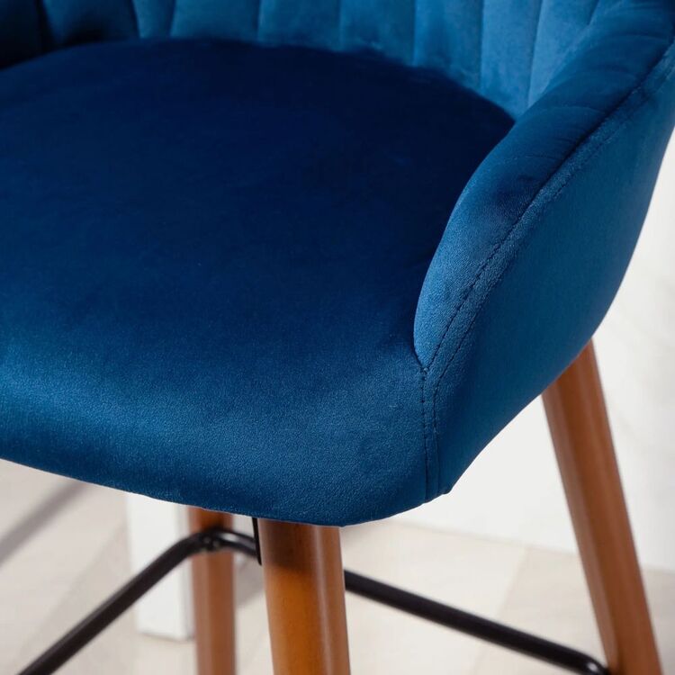 Набор барных стульев Homcom 83A-185V00DB 48x51x98 cm (Dark Blue/Brown)