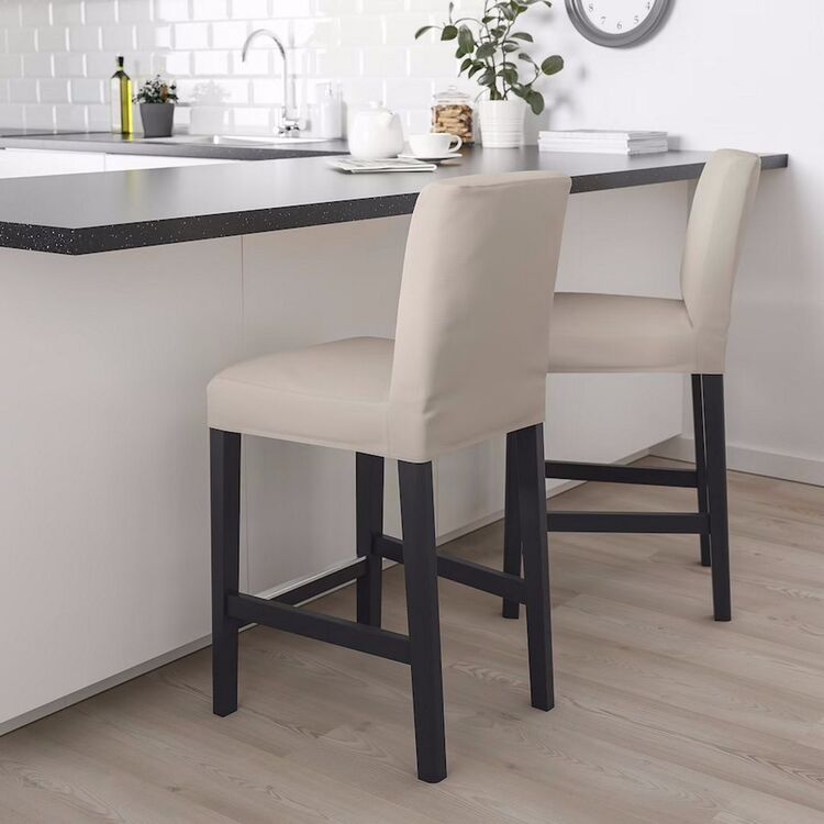 Scaun bar Bergmund 62cm (Negru/Hallarp Bej)
