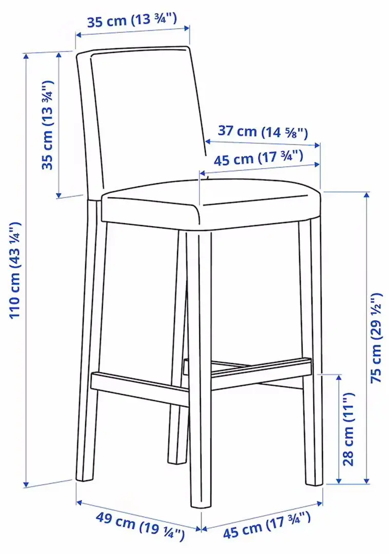 Барный стул Bergmund 75cm (Белый/Инсерос Белый) - 8