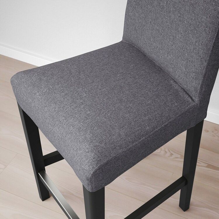 Барный стул Ikea Bergmund/Gunnared 62см (Черный/Серый)