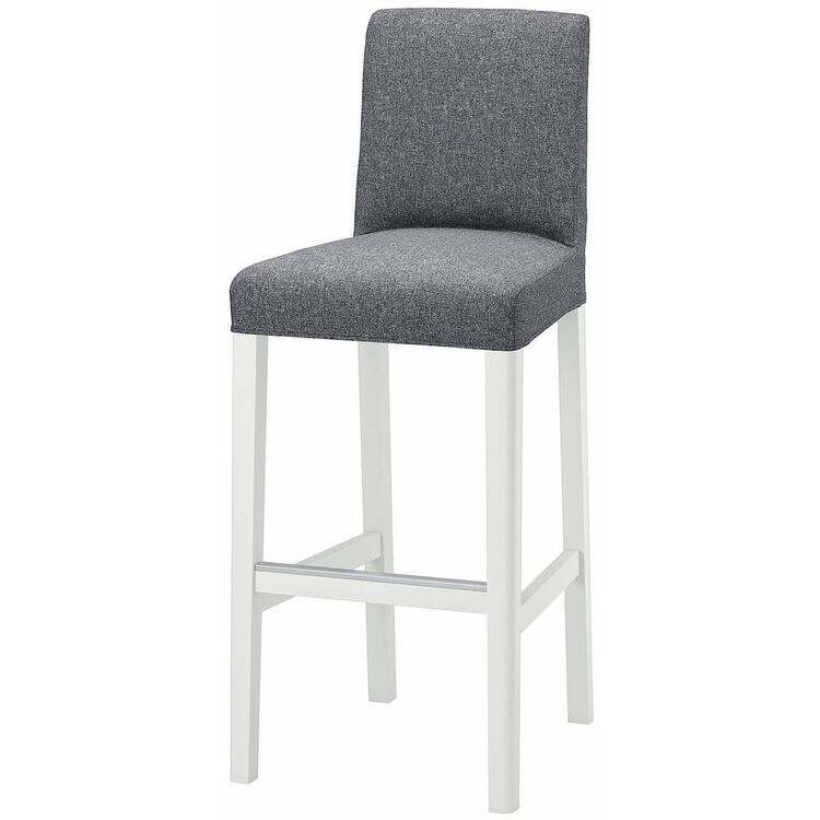 Барный стул Ikea Bergmund/Gunnared 75см (Белый/Серый)