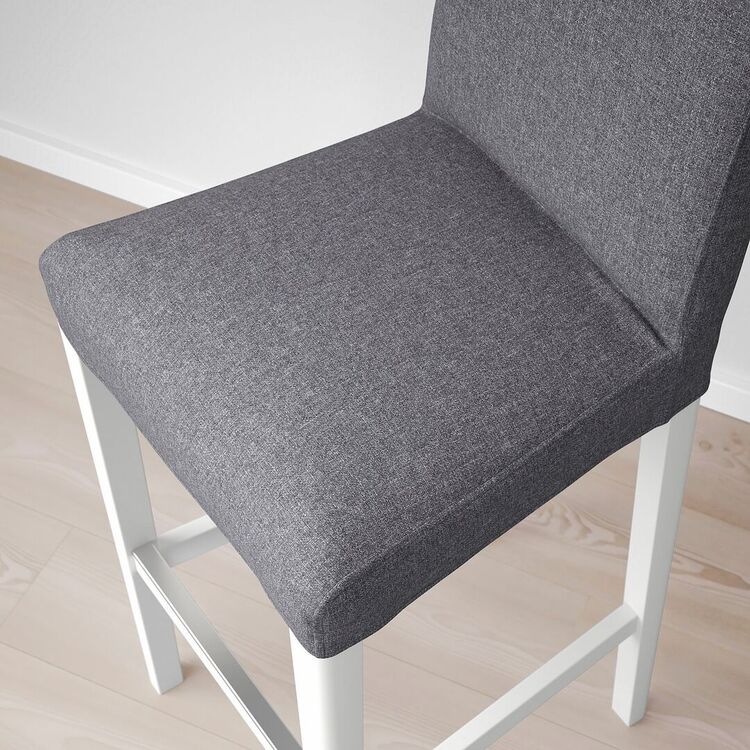 Барный стул Ikea Bergmund/Gunnared 75см (Белый/Серый)