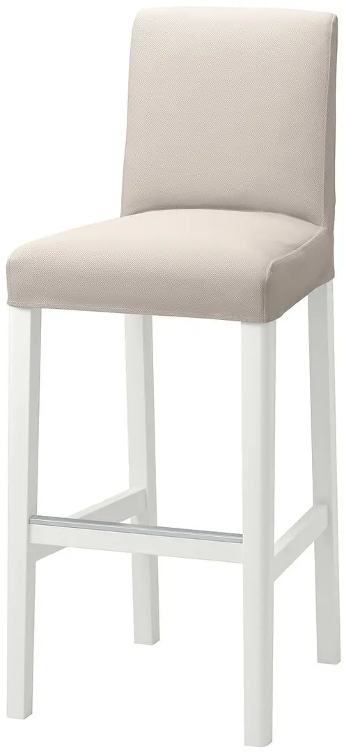 Scaun de bar Ikea Bergmund/Hallarp 75cm (Alb/Bej)
