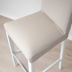 Барный стул Ikea Bergmund/Hallarp 75см (Белый/Бежевый) Thumb