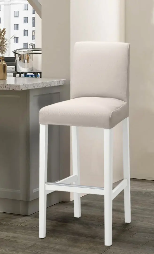 Scaun de bar Ikea Bergmund/Hallarp 75cm (Alb/Bej)