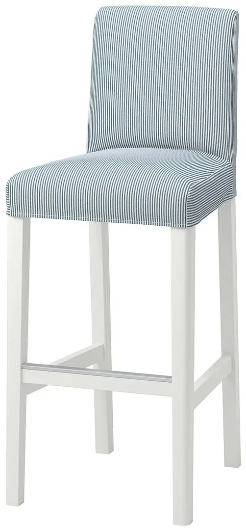 Барный стул Ikea Bergmund/Rommele 75см (Белый/Синий) - 2