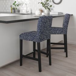 Scaun de bar Ikea Bergmund/Ryrane 62cm (Negru/Albastru Inchis) Thumb
