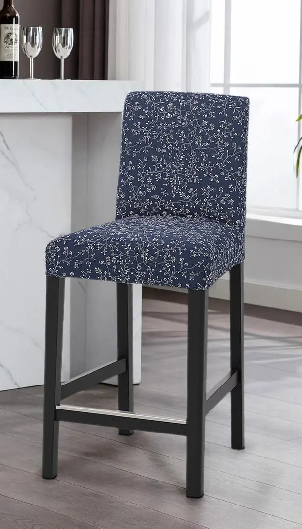 Scaun de bar Ikea Bergmund/Ryrane 62cm (Negru/Albastru Inchis)