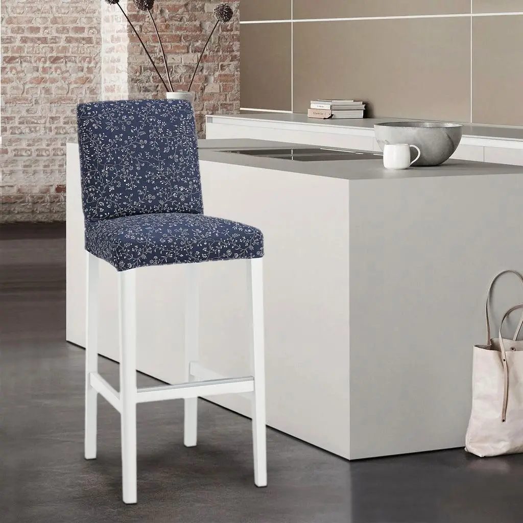 Scaun de bar Ikea Bergmund/Ryrane 75cm (Alb/Albastru Inchis)