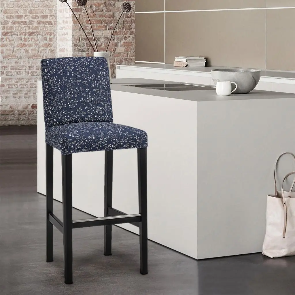 Scaun de bar Ikea Bergmund/Ryrane 75cm (Negru/Albastru Inchis)