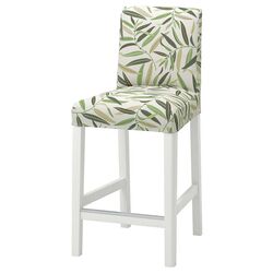 Scaun bar Ikea Bergmund cu spatar 62cm (Alb/Fagelfors Multicolor)