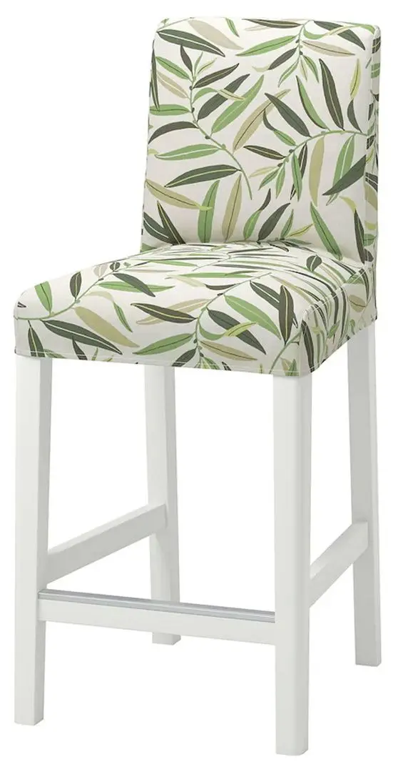 Scaun bar Ikea Bergmund cu spatar 62cm (Alb/Fagelfors Multicolor)
