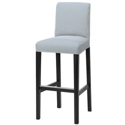 Scaun de bar Ikea Bergmund cu spatar 75cm (Negru/Rommele Alb Inchis/Alb)