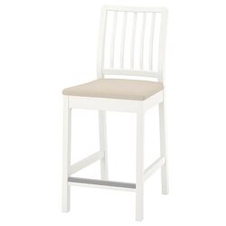 Scaun bar cu spatar Ikea Ekedalen 62cm (Alb/Hakebo Bej)