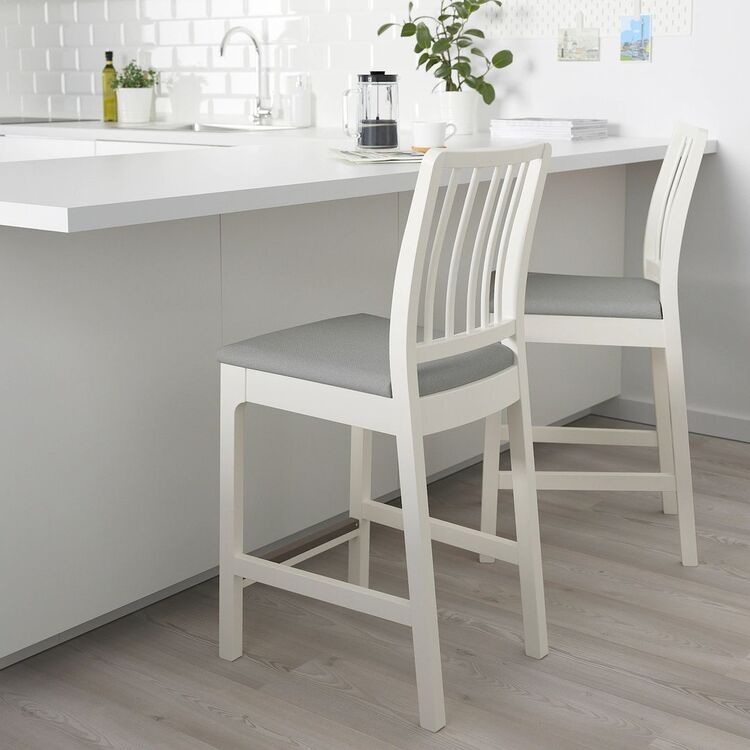 Scaun de bar Ikea Ekedalen 62cm (Alb/Orrsta Gri)