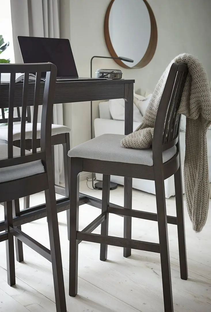 Scaun de bar Ikea Ekedalen 75cm (Maro Inchis/Orrsta Gri) - 3