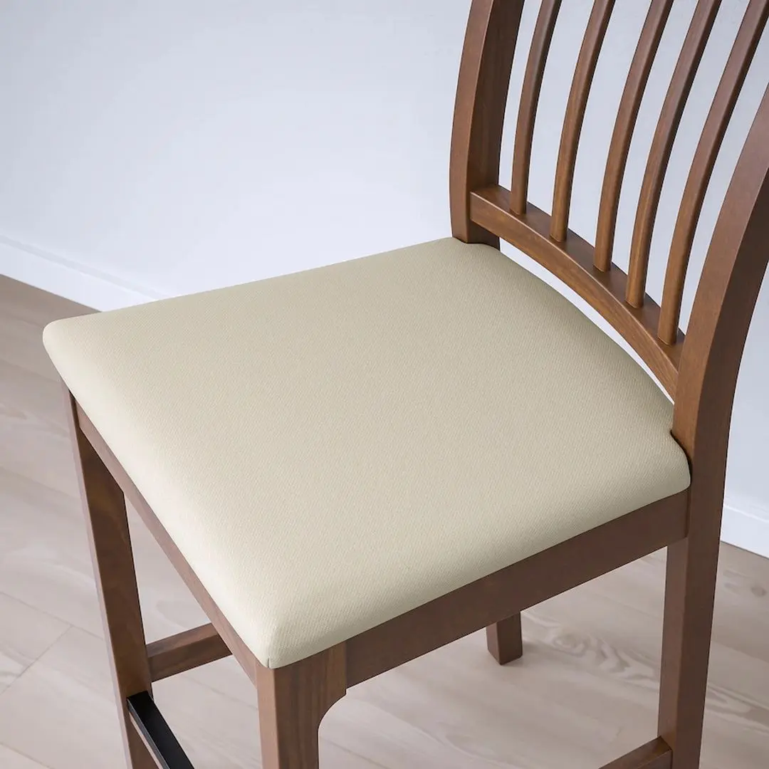 Scaun bar Ikea Ekedalen cu spatar 62cm (Maro/Hakebo Bej) - 2