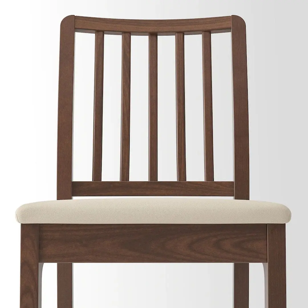 Scaun bar Ikea Ekedalen cu spatar 62cm (Maro/Hakebo Bej) - 3