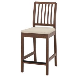 Scaun bar Ikea Ekedalen cu spatar 62cm (Maro/Hakebo Bej)