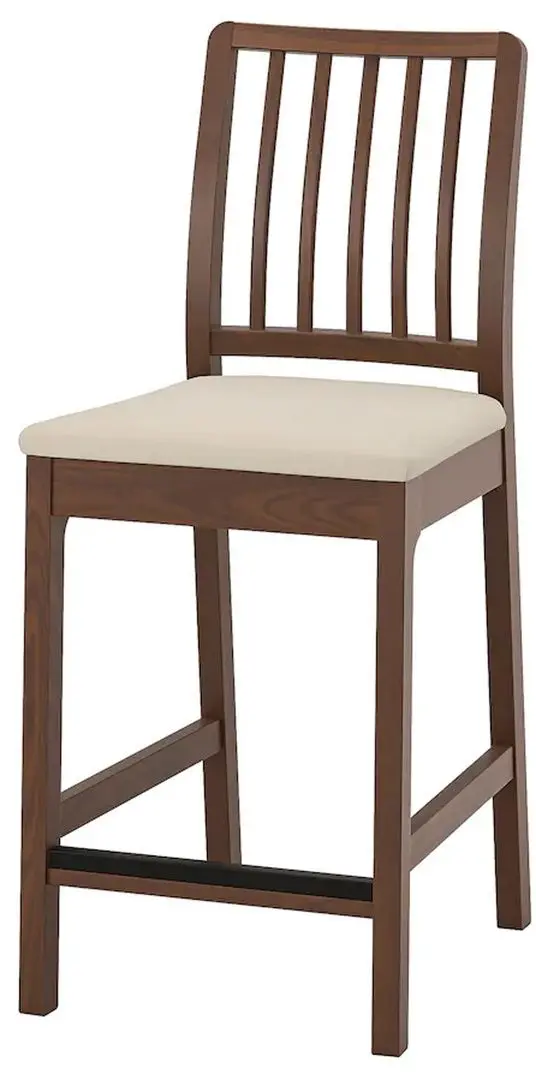 Scaun bar Ikea Ekedalen cu spatar 62cm (Maro/Hakebo Bej)