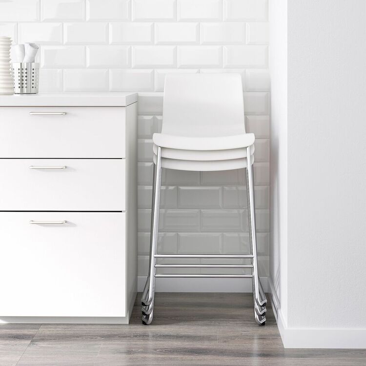 Scaun de bar Ikea Glenn 66cm (Alb/Cromat)