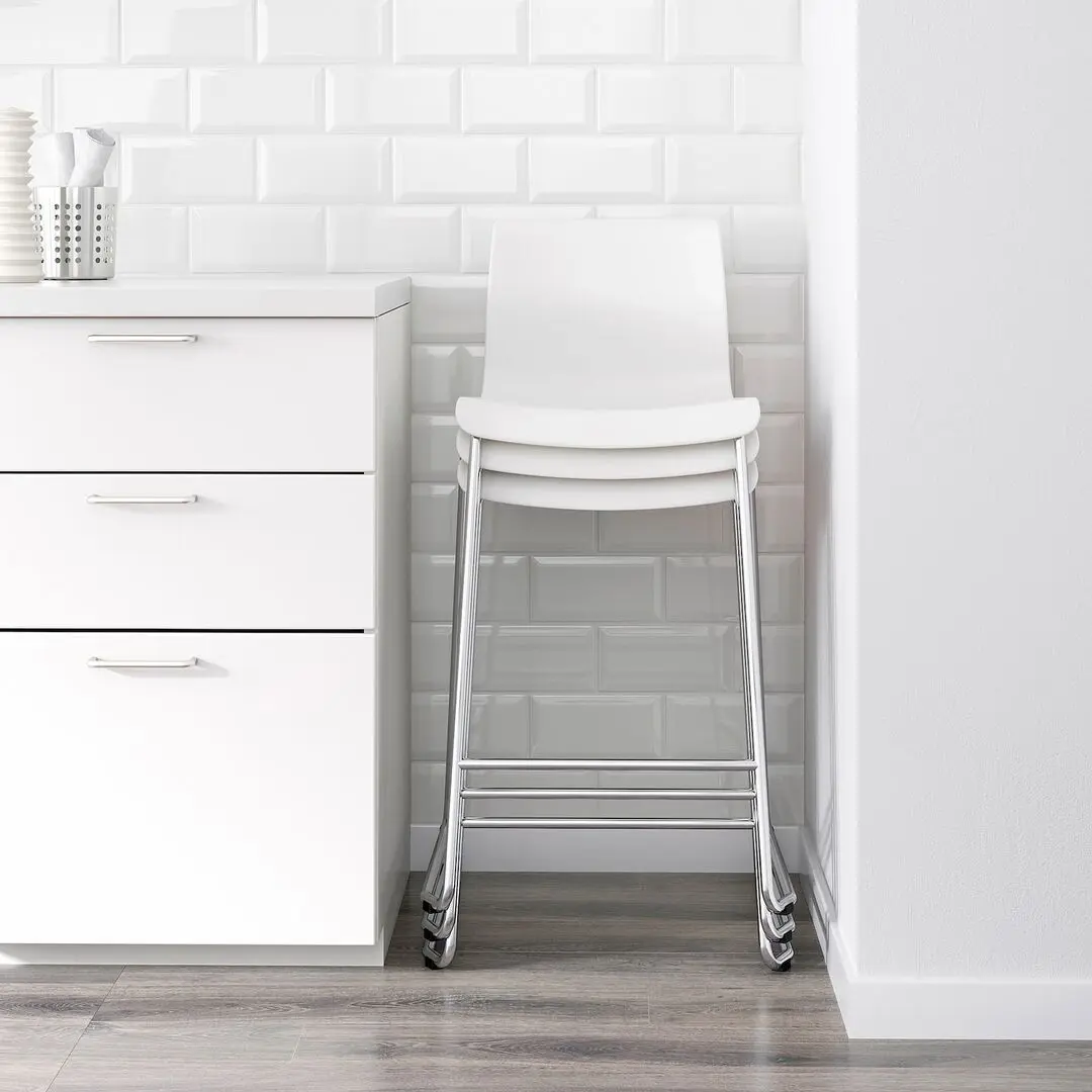 Scaun de bar Ikea Glenn 66cm (Alb/Cromat)