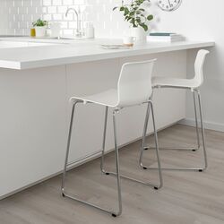 Scaun de bar Ikea Glenn 66cm (Alb/Cromat) Thumb