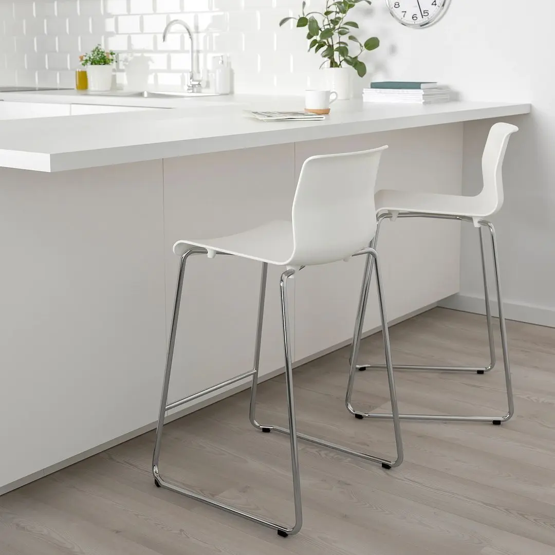 Scaun de bar Ikea Glenn 66cm (Alb/Cromat)