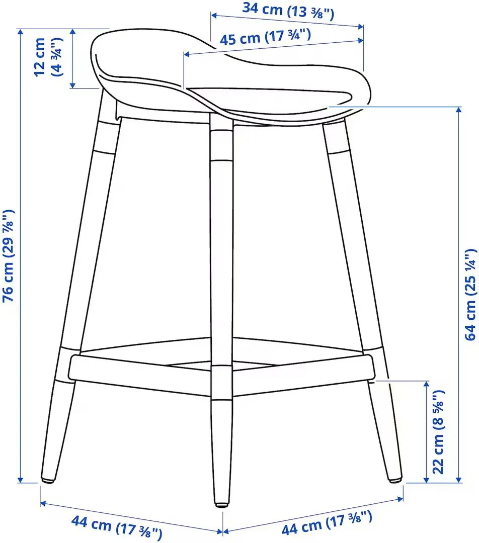 Барный стул Ikea Gronsta 64см (Белый)