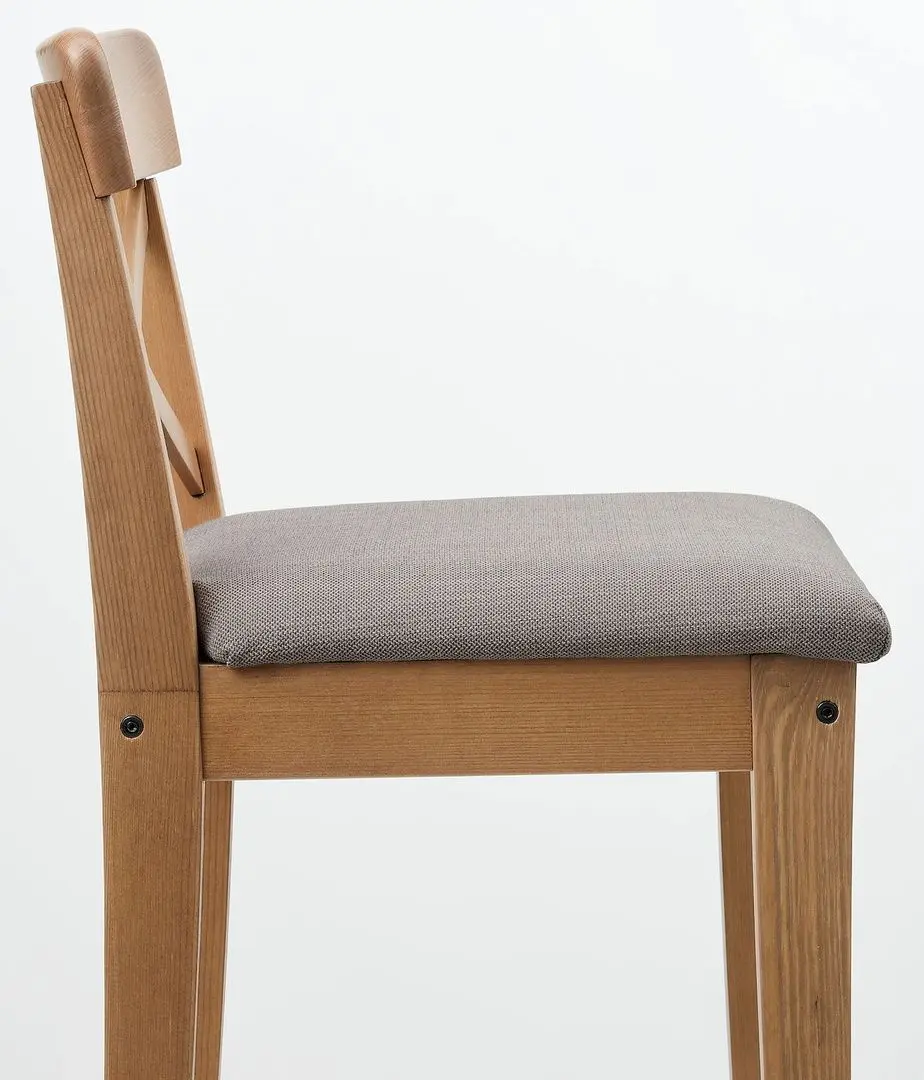 Scaun de bar Ikea Ingolf 65cm (Aspect Antichizat/Nolhaga Gri-Bej) - 3