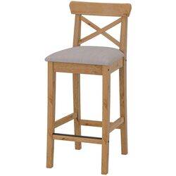 Scaun de bar Ikea Ingolf 65cm (Aspect Antichizat/Nolhaga Gri-Bej)