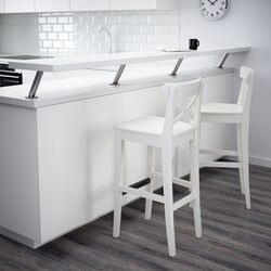 Scaun de bar Ikea Ingolf 74cm (Alb) Thumb