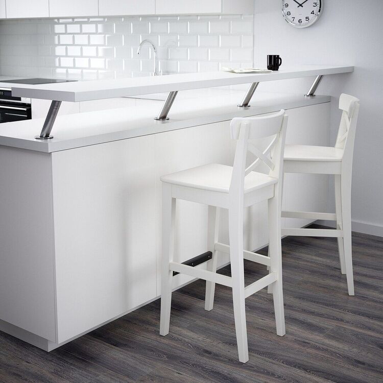 Scaun de bar Ikea Ingolf 74cm (Alb)