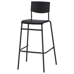 Барный стул Ikea Stig 74см (Черный)