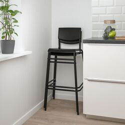 Scaun de bar Ikea Stig 74cm (Negru) Thumb