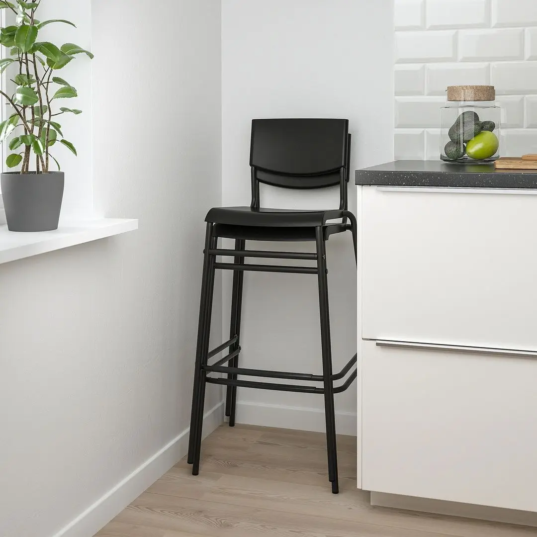 Scaun de bar Ikea Stig 74cm (Negru)