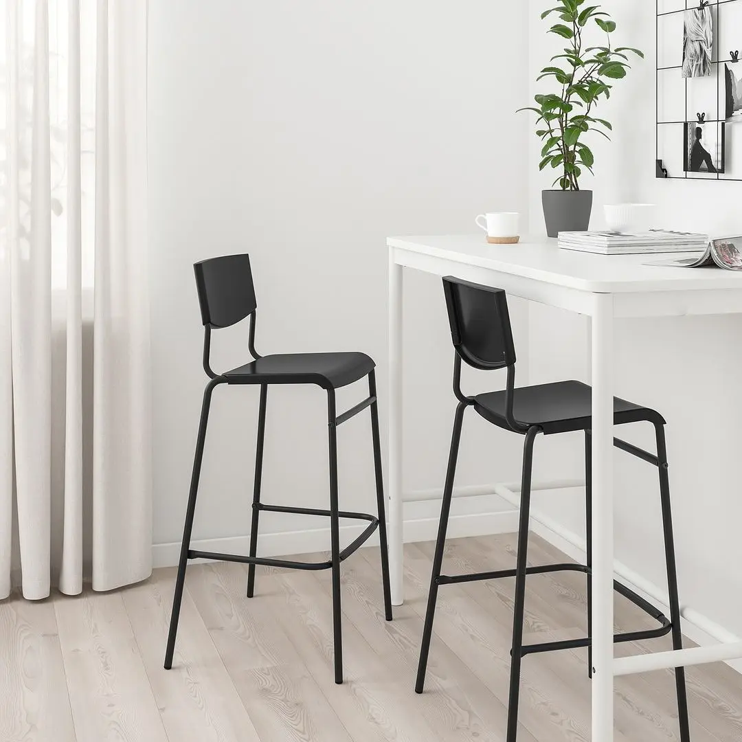 Scaun de bar Ikea Stig 74cm (Negru)