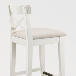 Scaun bar Ikea Ingolf 75cm (Alb/Hallarp Bej) Thumb