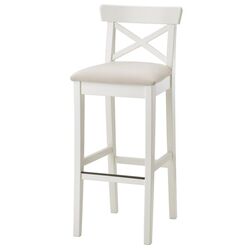 Барный стул Ikea Ingolf 75см (Белый/Халларп Бежевый)
