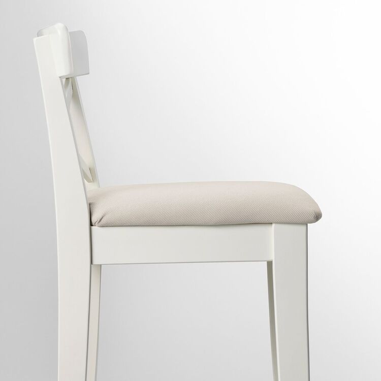 Scaun bar Ikea Ingolf 75cm (Alb/Hallarp Bej)