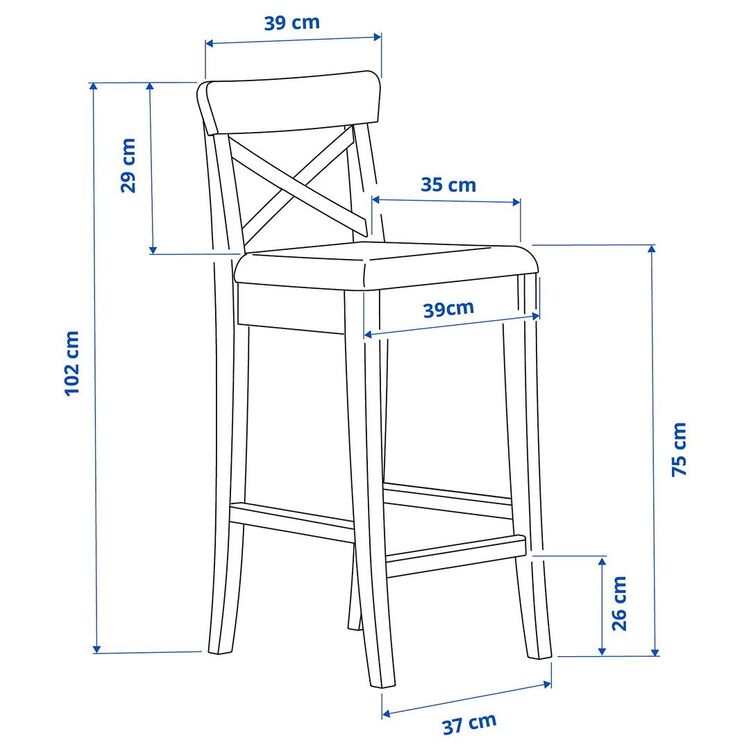 Scaun bar Ikea Ingolf 75cm (Alb/Hallarp Bej)