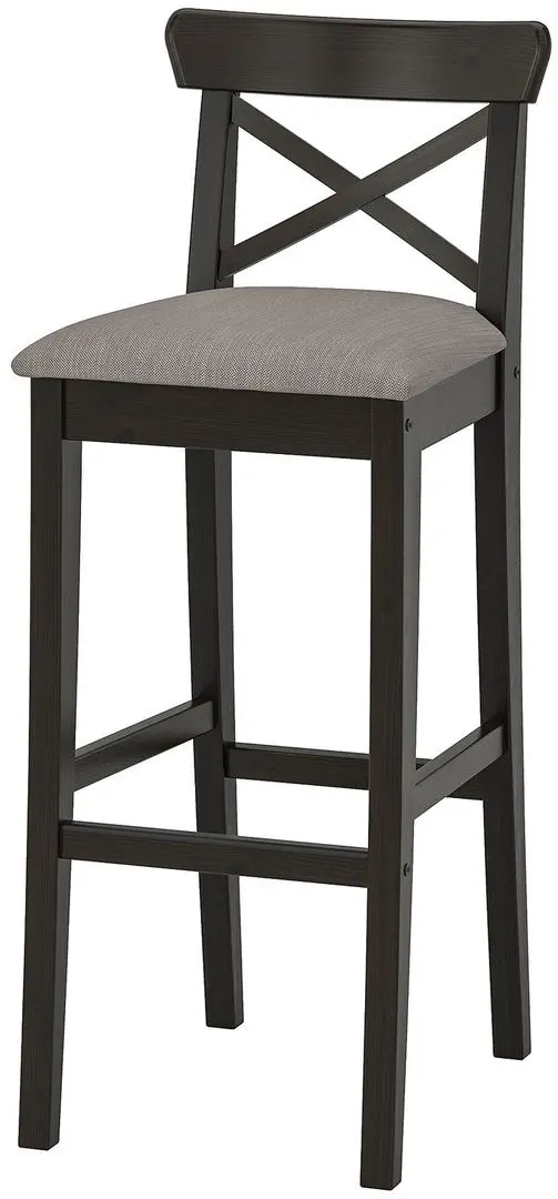 Scaun de bar Ikea Ingolf 75cm (Negru-Maro/Nolhaga Gri-Bej)