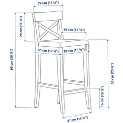 Scaun de bar Ikea Ingolf/Nolhaga 65cm (Negru-maro/Bej-gri) Thumb