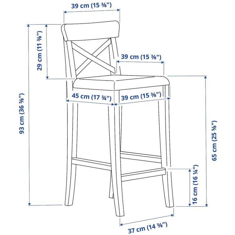 Scaun de bar Ikea Ingolf/Nolhaga 65cm (Negru-maro/Bej-gri)