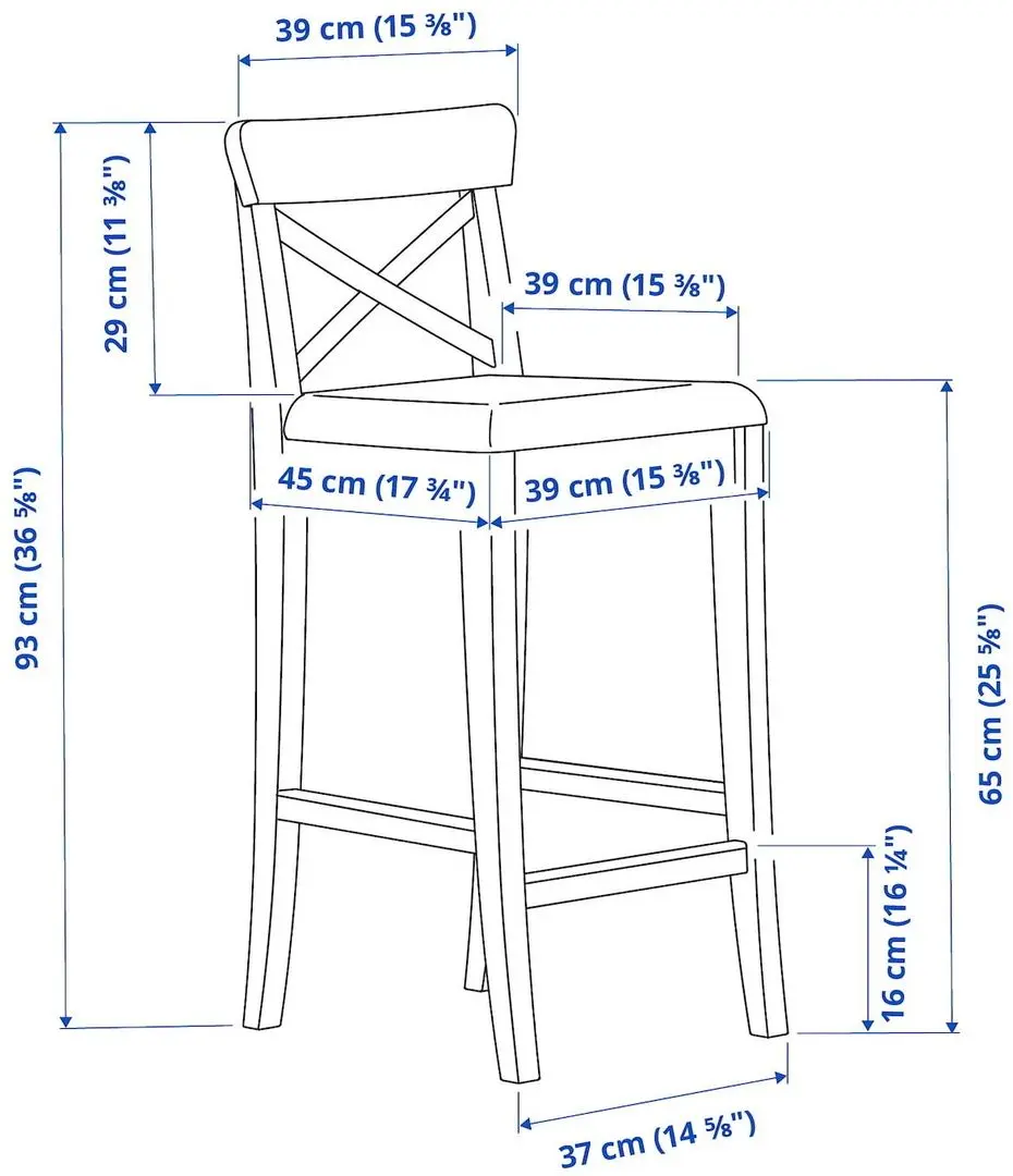 Scaun de bar Ikea Ingolf/Nolhaga 65cm (Negru-maro/Bej-gri) - 2